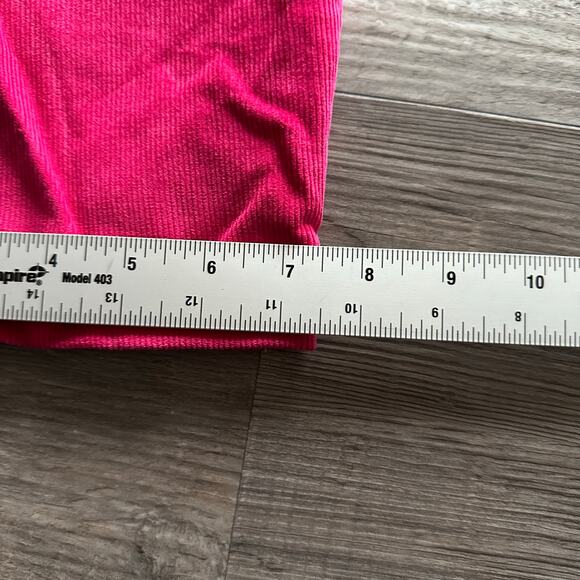 Vintage‎ 80s Lee Bright Pink Jeans Womens 28" Corduroy Wide Leg Mom Fit Pants - Picture 9 of 10